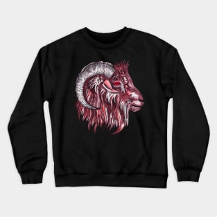 Halloween occult red goat Crewneck Sweatshirt